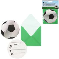 Uitnodigingskaarten voetbal 10 cm 6 stuks | 48 stuks