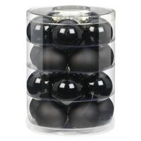 Tube met 60x zwarte kerstballen van glas 6 cm glans en mat - Kerstbal - thumbnail