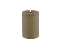 Stompkaars rustiek LED rond Lyon M beige hoogte 15 x 10 cm