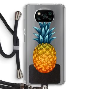 Grote ananas: Xiaomi Poco X3 NFC Transparant Hoesje met koord