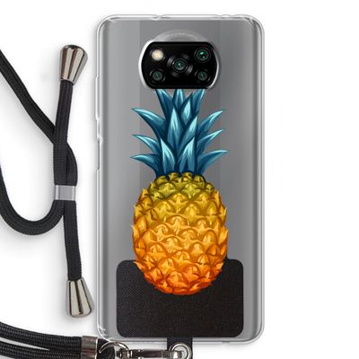 Grote ananas: Xiaomi Poco X3 NFC Transparant Hoesje met koord