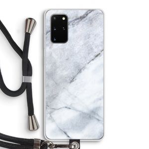 Witte marmer: Samsung Galaxy S20 Plus Transparant Hoesje met koord