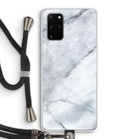 Witte marmer: Samsung Galaxy S20 Plus Transparant Hoesje met koord