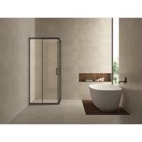 Wiesbaden Skyline Douchecabine Hoekinstap 100x100x200 cm Helder Glas Mat Zwart