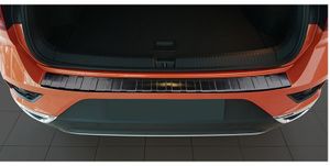 Zwart RVS Bumper beschermer passend voor Volkswagen T-Roc 11/2017- 'Ribs' AV245155