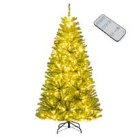 180 cm Verlichte Kunstkerstboom Vouwbare Kerstboom met 700 Warmwitte LED-lampen 680 Takpunten