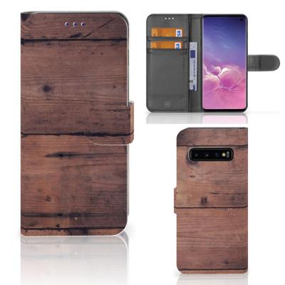 Samsung Galaxy S10 | Book Style Case | Old Wood