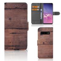 Samsung Galaxy S10 | Book Style Case | Old Wood