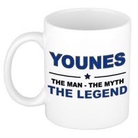 Naam cadeau mok/ beker Younes The man, The myth the legend 300 ml   - - thumbnail