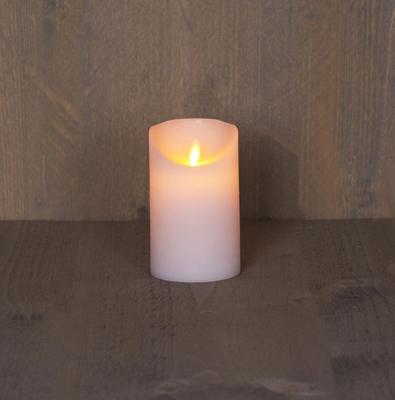 Batterijverlichting kaars wax rustiek met bewegende vlam 12.5 cm - Annas collection