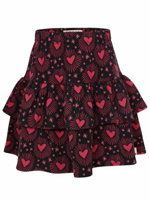 LOOXS Little winter rok meisjes - bruin - ruffle/harten