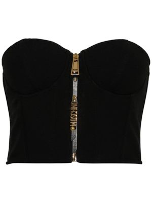 Moschino haut bustier à fermeture zippée - Noir