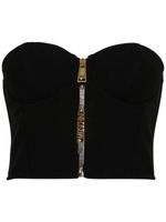 Moschino zip-up bustier top - Noir