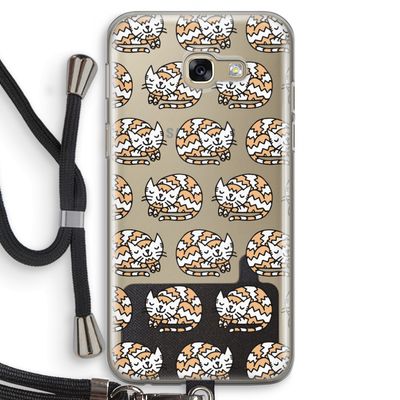 Slapende poes: Samsung Galaxy A5 (2017) Transparant Hoesje met koord