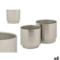 Pottenset Gift Decor Zilverkleurig Ijzer 18 x 16,5 x 18 cm 16 x 15,5 x 16 cm (6 Stuks)