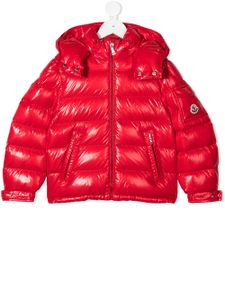 Moncler Enfant doudoune à effet brillant - Rouge