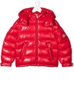 Moncler Enfant doudoune à effet brillant - Rouge