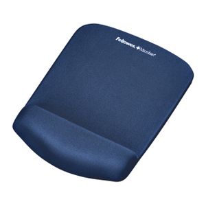 Muismat met polssteun Fellowes Plush Touch blauw