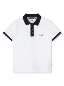 BOSS Kidswear polo en coton à logo imprimé - Blanc