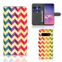 Samsung Galaxy S10 Plus Telefoon Hoesje Zigzag Multi Color - thumbnail