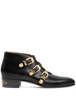 Gucci buckled leather ankle boots - Noir - thumbnail