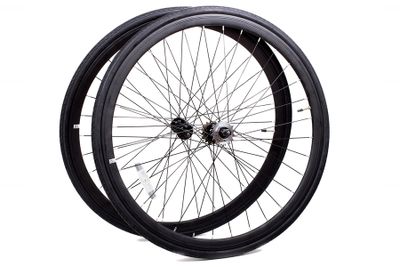6KU Fixed Gear Wielset + Banden - Zwart 6KU Fixed Gear Wielset + Banden - Zwart