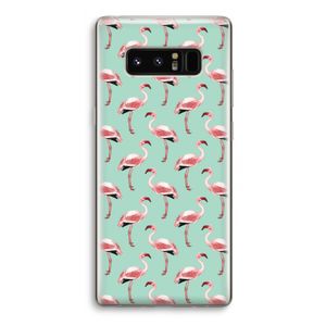 Flamingoprint groen: Samsung Galaxy Note 8 Transparant Hoesje