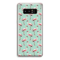 Flamingoprint groen: Samsung Galaxy Note 8 Transparant Hoesje
