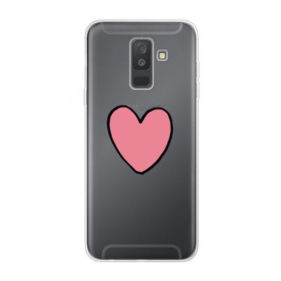 Hartje: Samsung Galaxy A6 Plus (2018) Transparant Hoesje