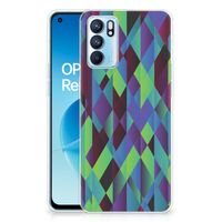 OPPO Reno 6 5G TPU Hoesje Abstract Green Blue