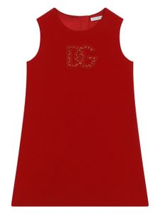 Dolce & Gabbana Kids robe mi-longue trapèze à logo - Rouge