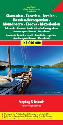 Wegenkaart - landkaart Slovenië - Kroatië - Servië - Bosnië-Hercegovina - Montenegro - Kosovo - Macedonië | Freytag & Berndt
