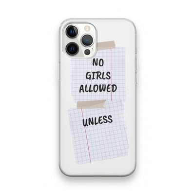 No Girls Allowed Unless: iPhone 12 Pro Transparant Hoesje