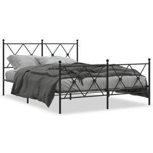 Bedframe met hoofd- en voeteneinde metaal zwart 140x190 cm