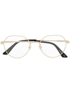 Gucci Eyewear lunettes de vue rondes à logo gravé - Or
