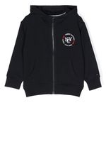 Tommy Hilfiger Junior hoodie zippé à logo brodé - Bleu