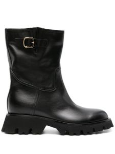 Santoni bottines en cuir à fermeture zippée - Noir