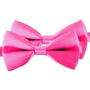 2x Roze verkleed vlinderstrikjes 12 cm voor dames/heren