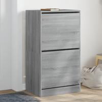 Schoenenkast met 2 klaplades 60x42x108 cm grijs sonoma