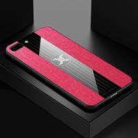 Voor iPhone 8 & 7 XINLI stiksels doek Textue schokbestendig TPU beschermhoes (rood)