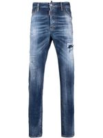 DSQUARED2 jean slim à effet usé - Bleu