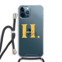 Amber Script: iPhone 12 Pro Transparant Hoesje met koord