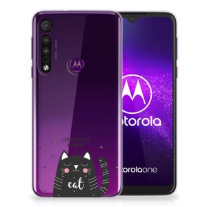 Motorola One Macro Telefoonhoesje met Naam Cat Good Day