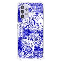 Extreme Case Samsung Galaxy A32 4G | A32 5G Enterprise Editie Angel Skull Blauw