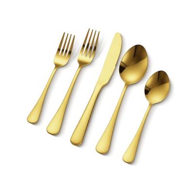 VEVOR 60-delige bestekset, roestvrijstalen bestek, eetbestek, mes, vork, lepel, goud