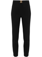 Elisabetta Franchi pantalon slim à plaque logo - Noir