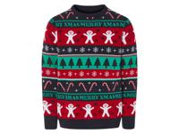 LIVERGY Heren kersttrui (Snoepgoed/peperkoekmannetje, XL)