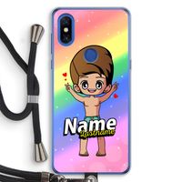 Chibi Maker man: Xiaomi Mi Mix 3 Transparant Hoesje met koord