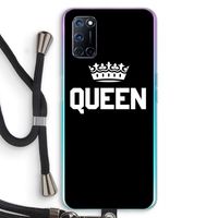 Queen zwart: Oppo A92 Transparant Hoesje met koord