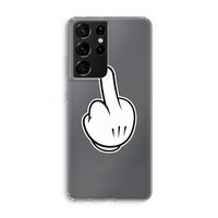 Middle finger white: Samsung Galaxy S21 Ultra Transparant Hoesje